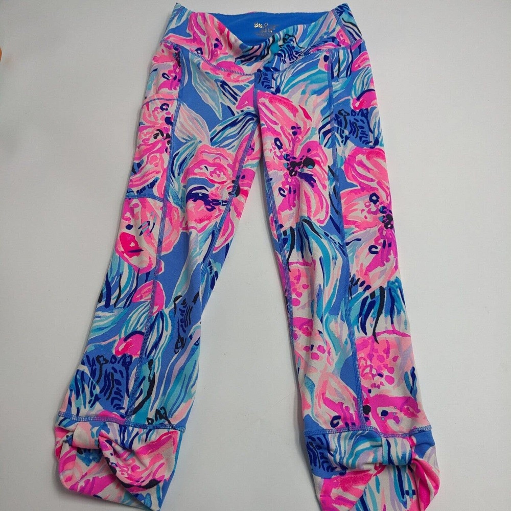 Lilly Pulitzer Women's Size XS Capri Style Spandex Floral Legging Exercise Pants - Picture 3 of 8